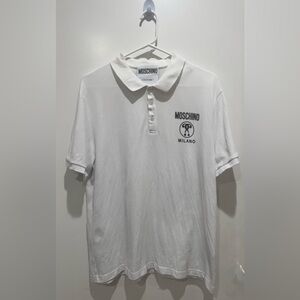 Moschino White Polo Shirt with Logo